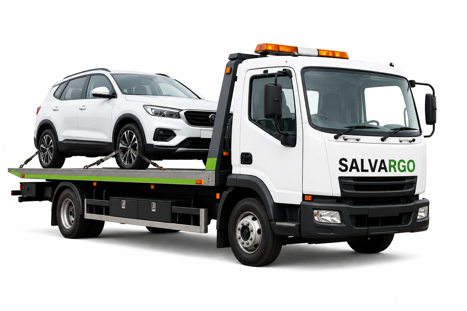 Recovery truck collecting non-running car
